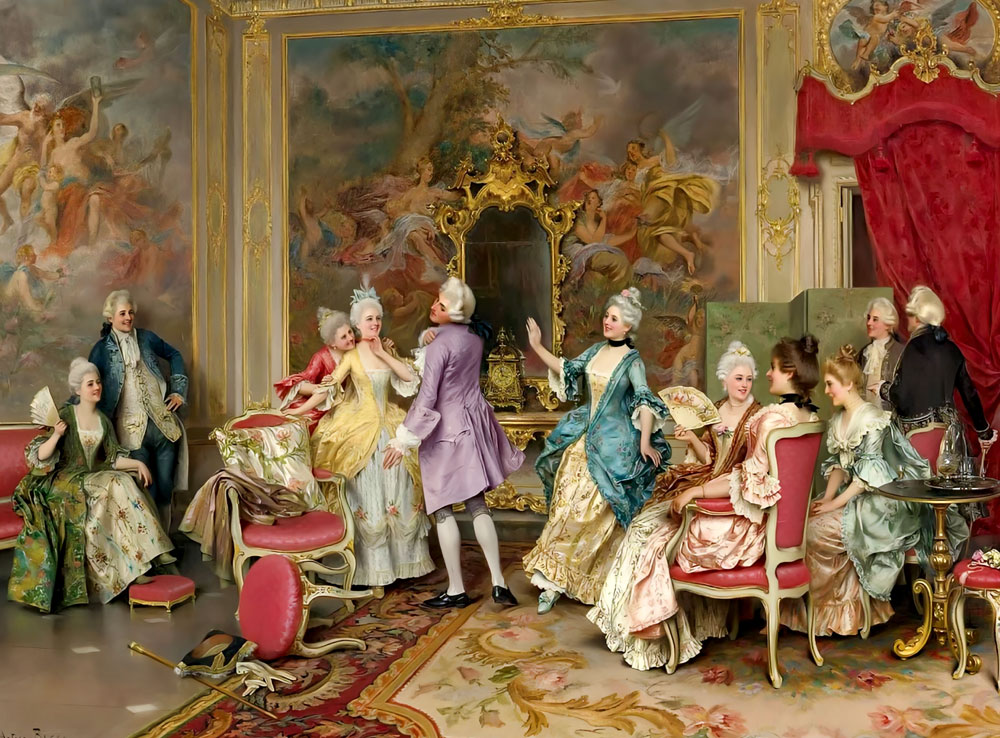 تابلوفرش چاپی طرح نقاشی فرانسوی کد 2130