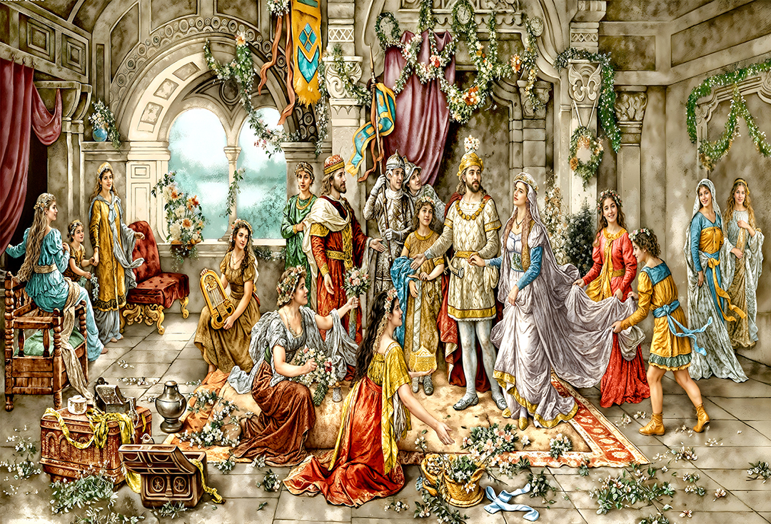 تابلوفرش چاپی طرح نقاشی فرانسوی کد 2155