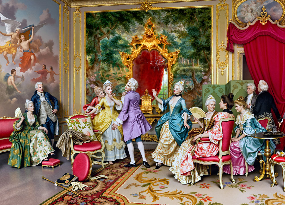 تابلوفرش چاپی طرح نقاشی فرانسوی کد 2157