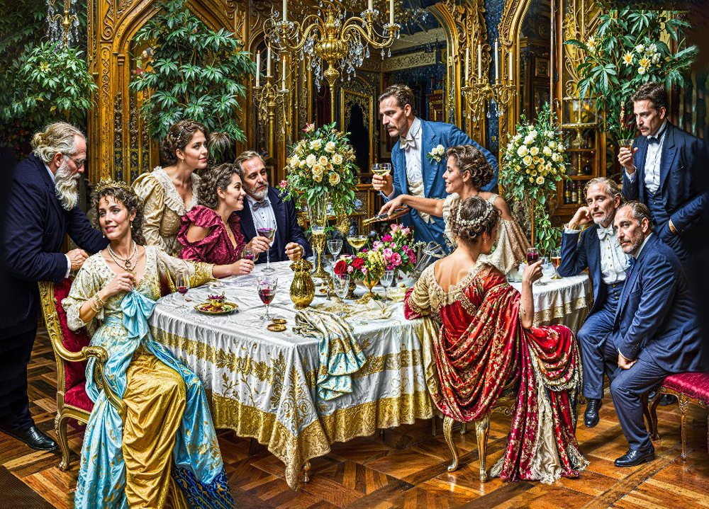 تابلوفرش چاپی طرح نقاشی فرانسوی کد 2345