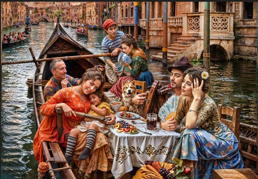 تابلوفرش چاپی طرح ونیز کد 2346