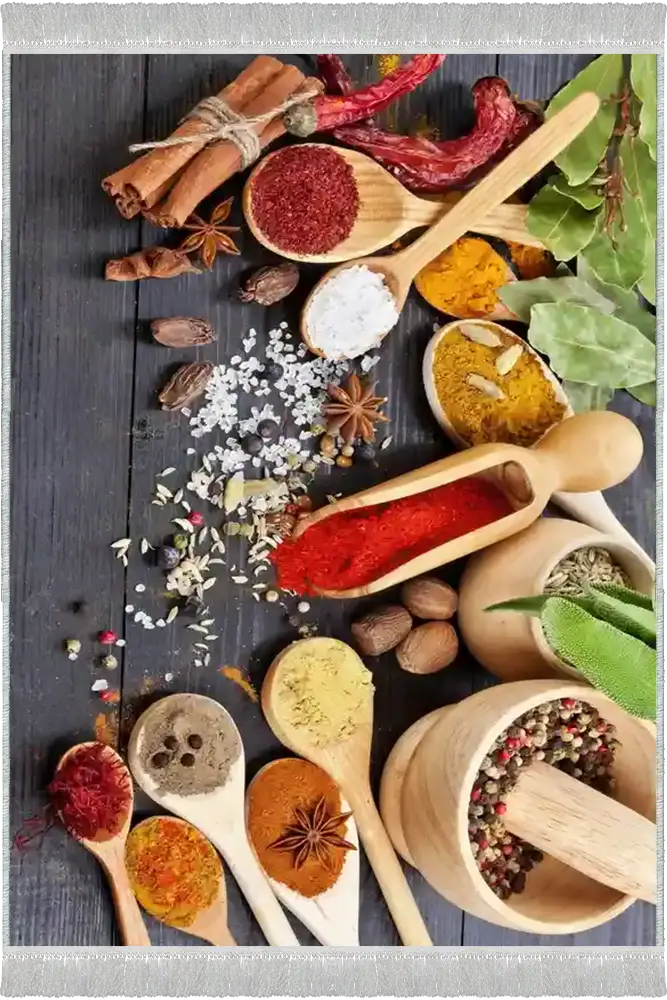 فرش آشپزخانه طرح ادویه های رنگی کد 25004
