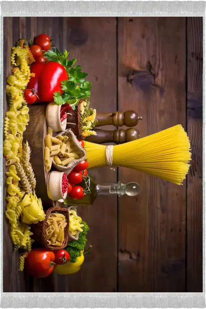 فرش آشپزخانه طرح ماکارونی و پاستا کد 25005