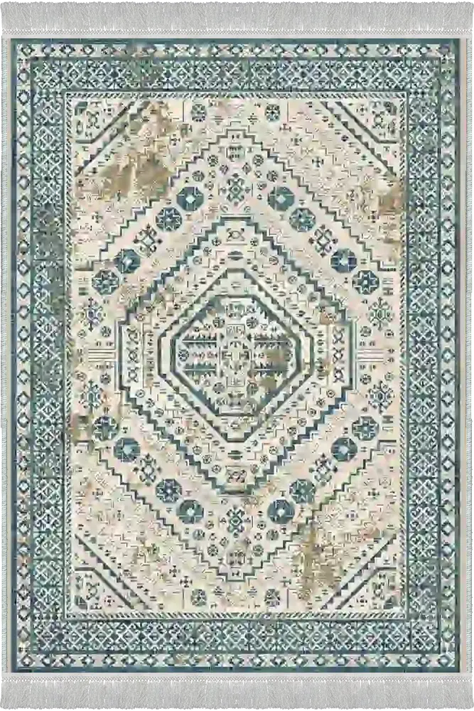 فرش سنتی سبز رنگ جدید کد 20004