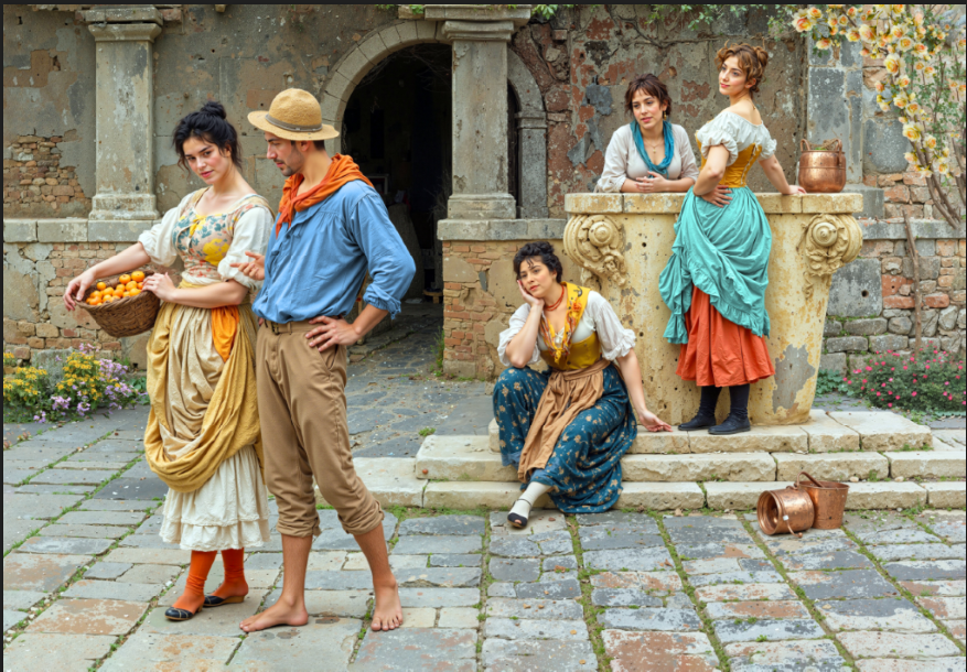 تابلوفرش چاپی طرح نقاشی فرانسوی کد 2134