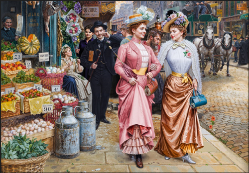 تابلوفرش چاپی طرح نقاشی فرانسوی کد 2137