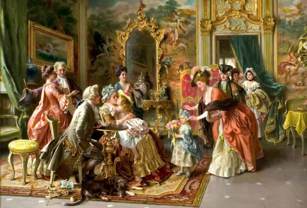 تابلوفرش چاپی طرح نقاشی فرانسوی کد 2004