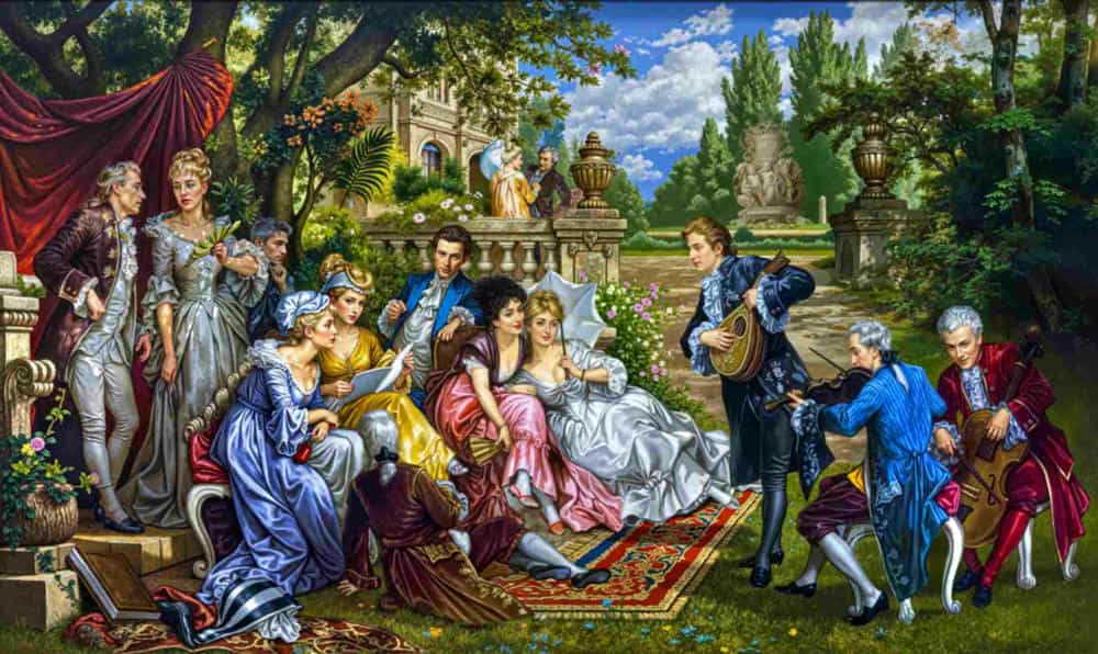 تابلوفرش چاپی طرح نقاشی فرانسوی کد 2008