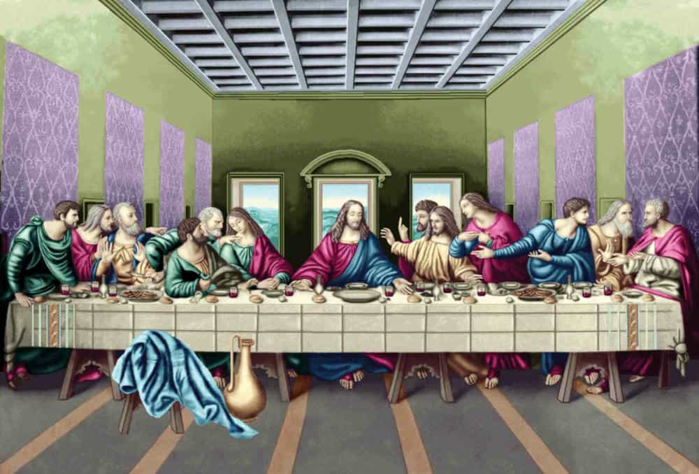 تابلوفرش چاپی طرح نقاشی فرانسوی کد 2041