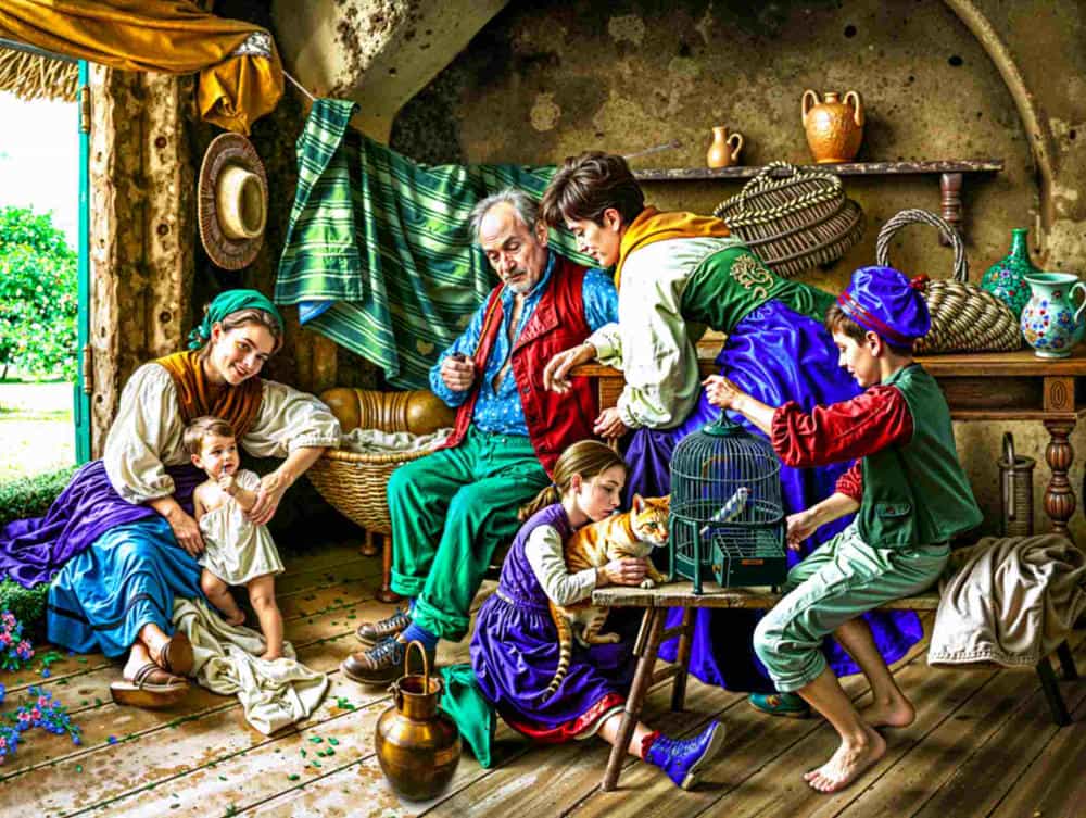 تابلوفرش چاپی طرح نقاشی فرانسوی کد 2087