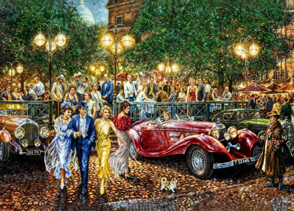 تابلوفرش چاپی طرح نقاشی فرانسوی کد 2148