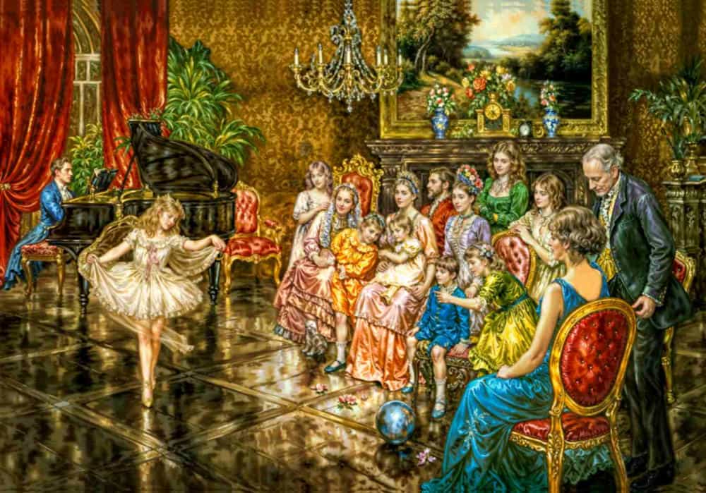 تابلوفرش چاپی طرح نقاشی فرانسوی کد 2153