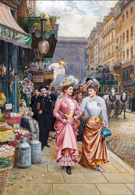 تابلوفرش چاپی طرح نقاشی فرانسوی کد 2138