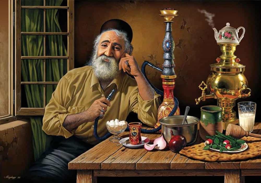 تابلوفرش چاپی طرح نقاشی ایرانی کد 3415