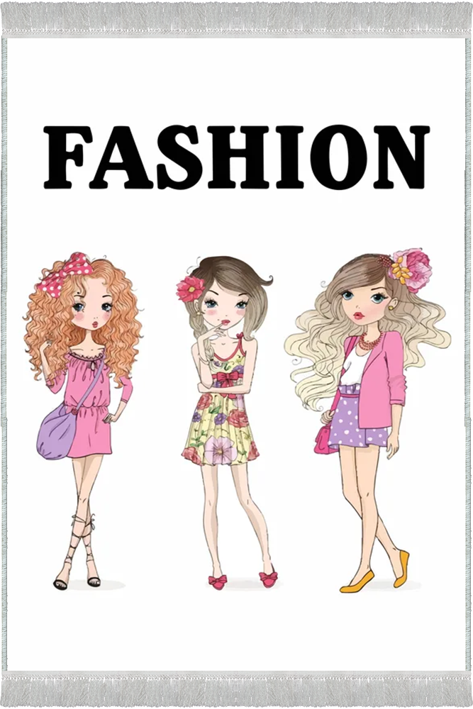 فرش اتاق کودک دخترانه طرح Fashion کد 17520