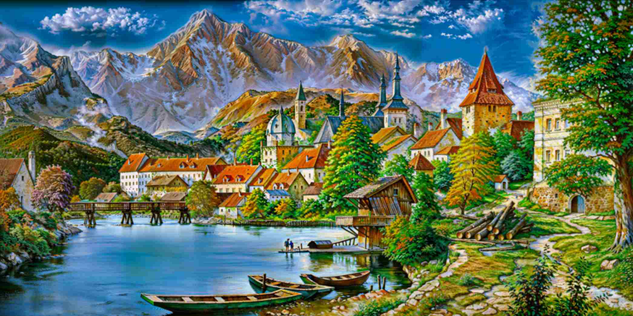 تابلوفرش چاپی طرح منظره کد 4031