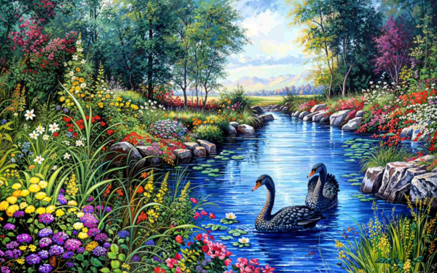 تابلوفرش چاپی طرح منظره کد 4058