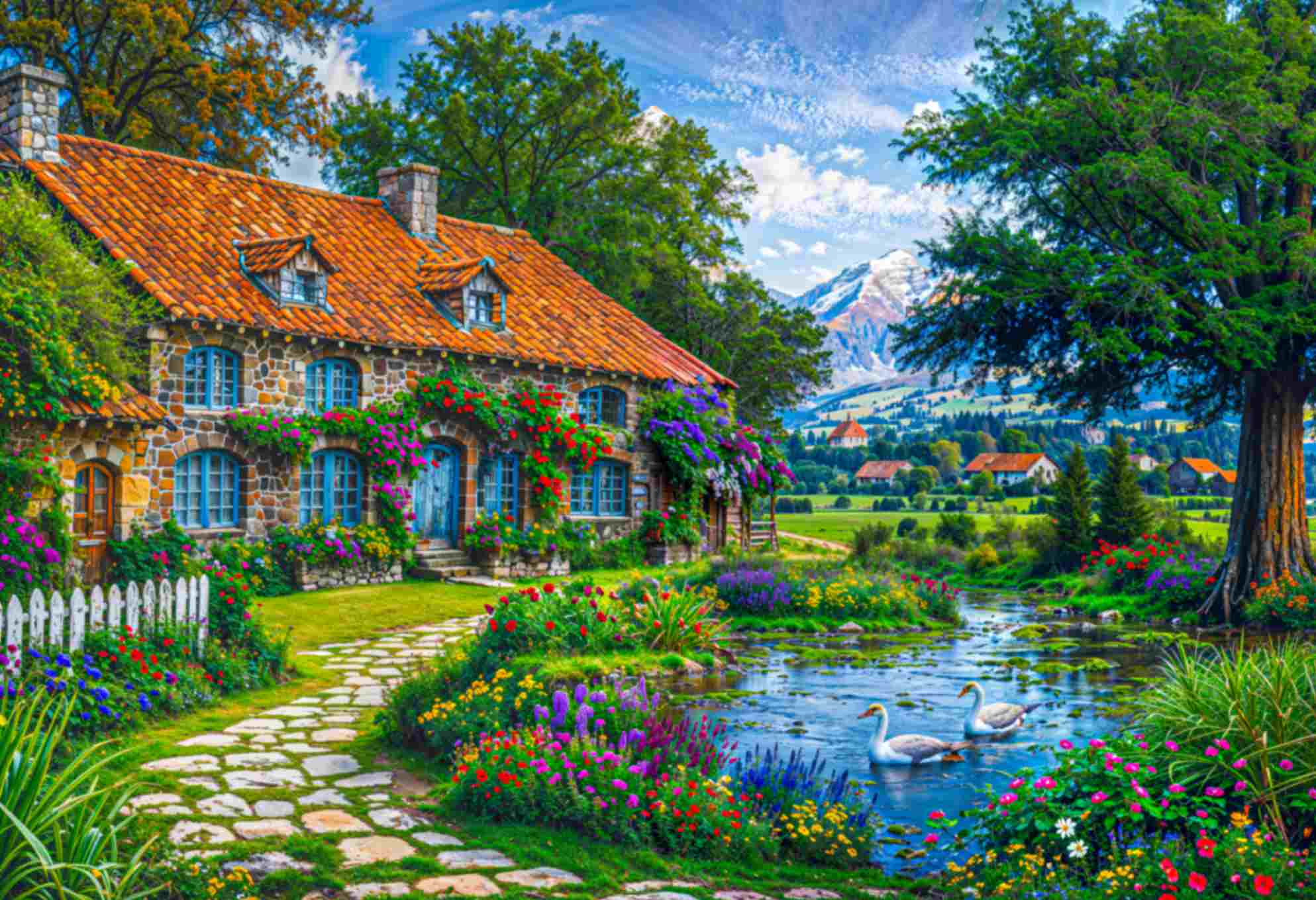 تابلوفرش چاپی طرح منظره کد 4069