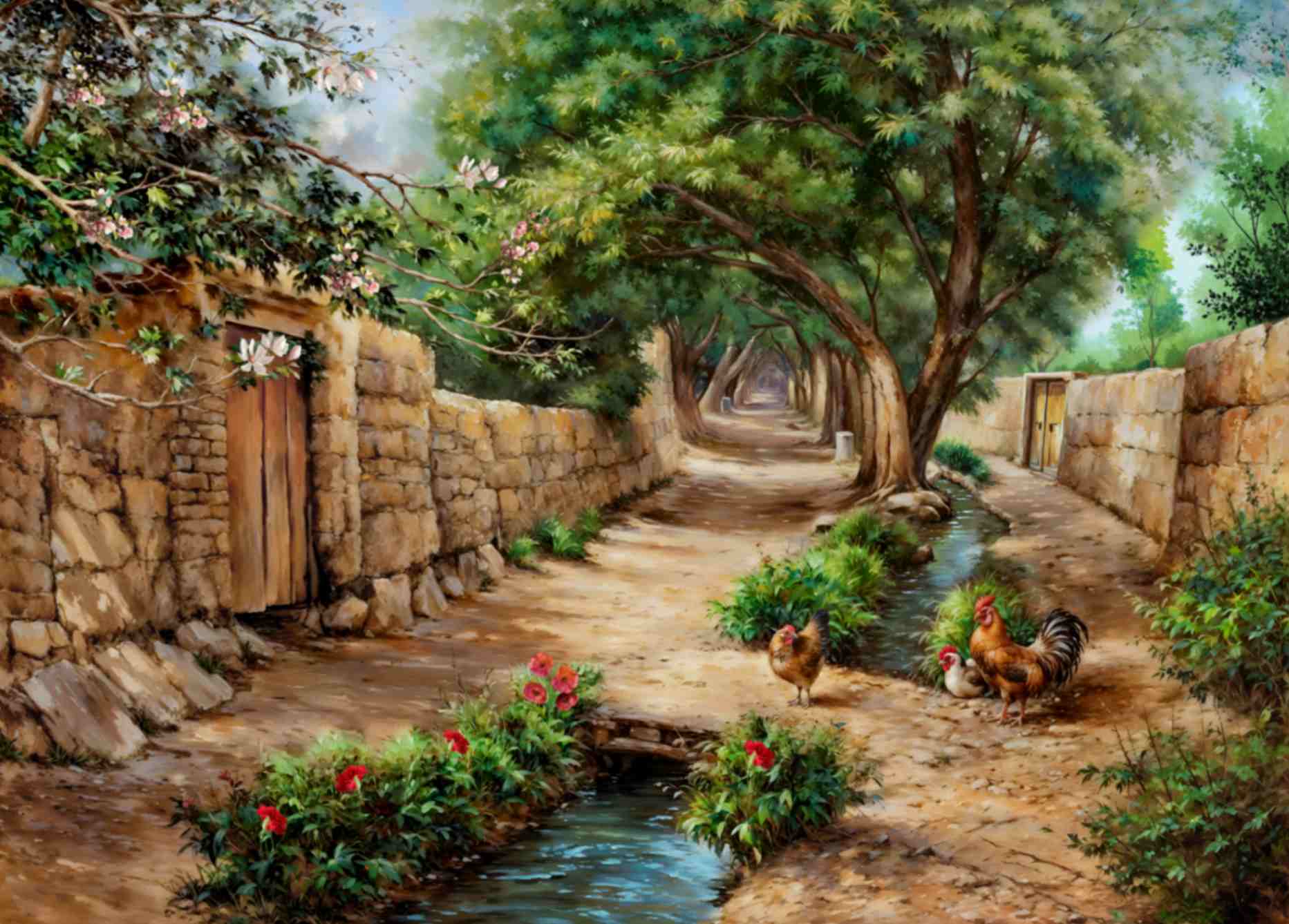 تابلوفرش چاپی طرح منظره کد 4077