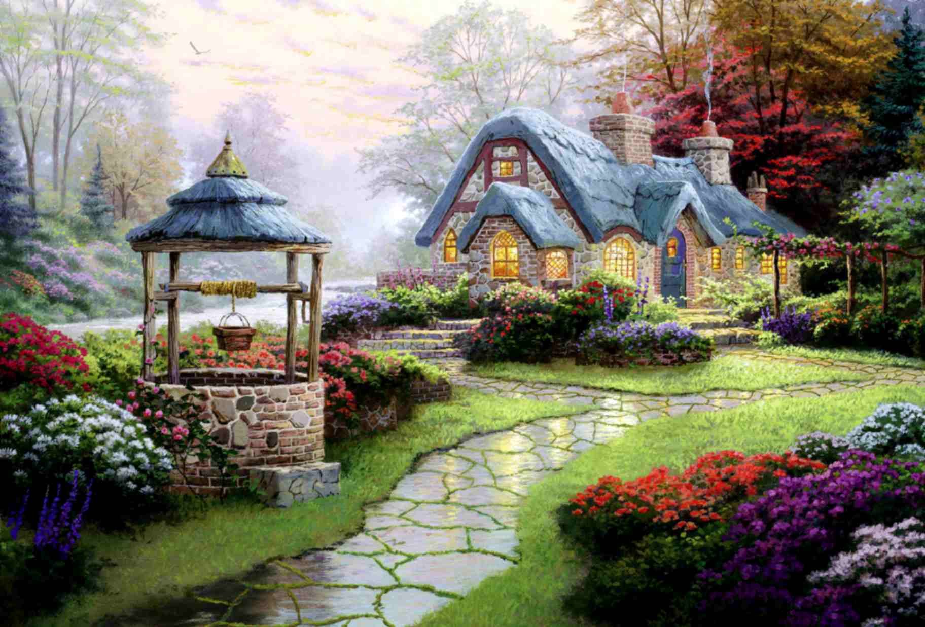 تابلوفرش چاپی طرح منظره کد 4129