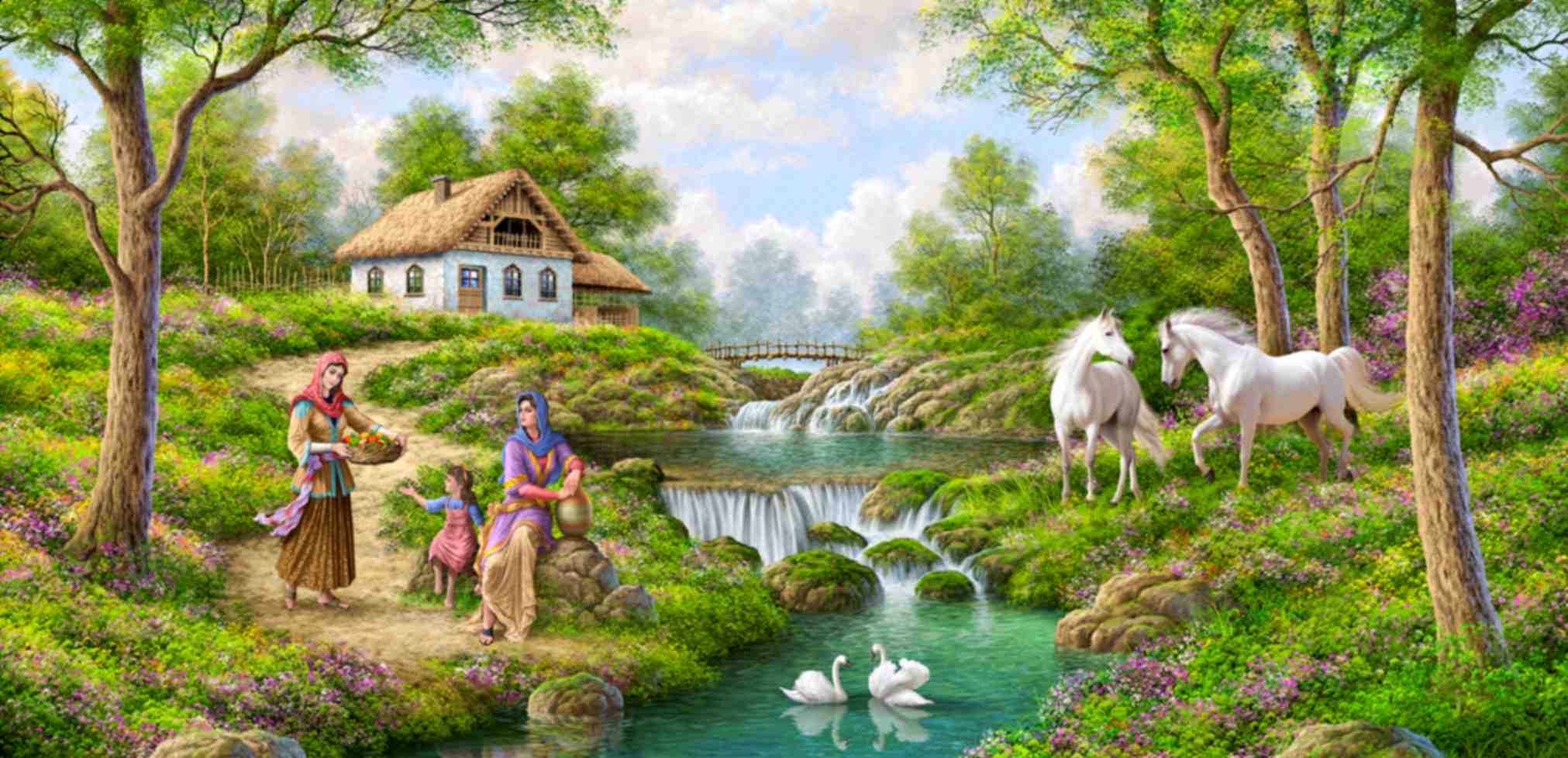 تابلوفرش چاپی طرح منظره کد 4155