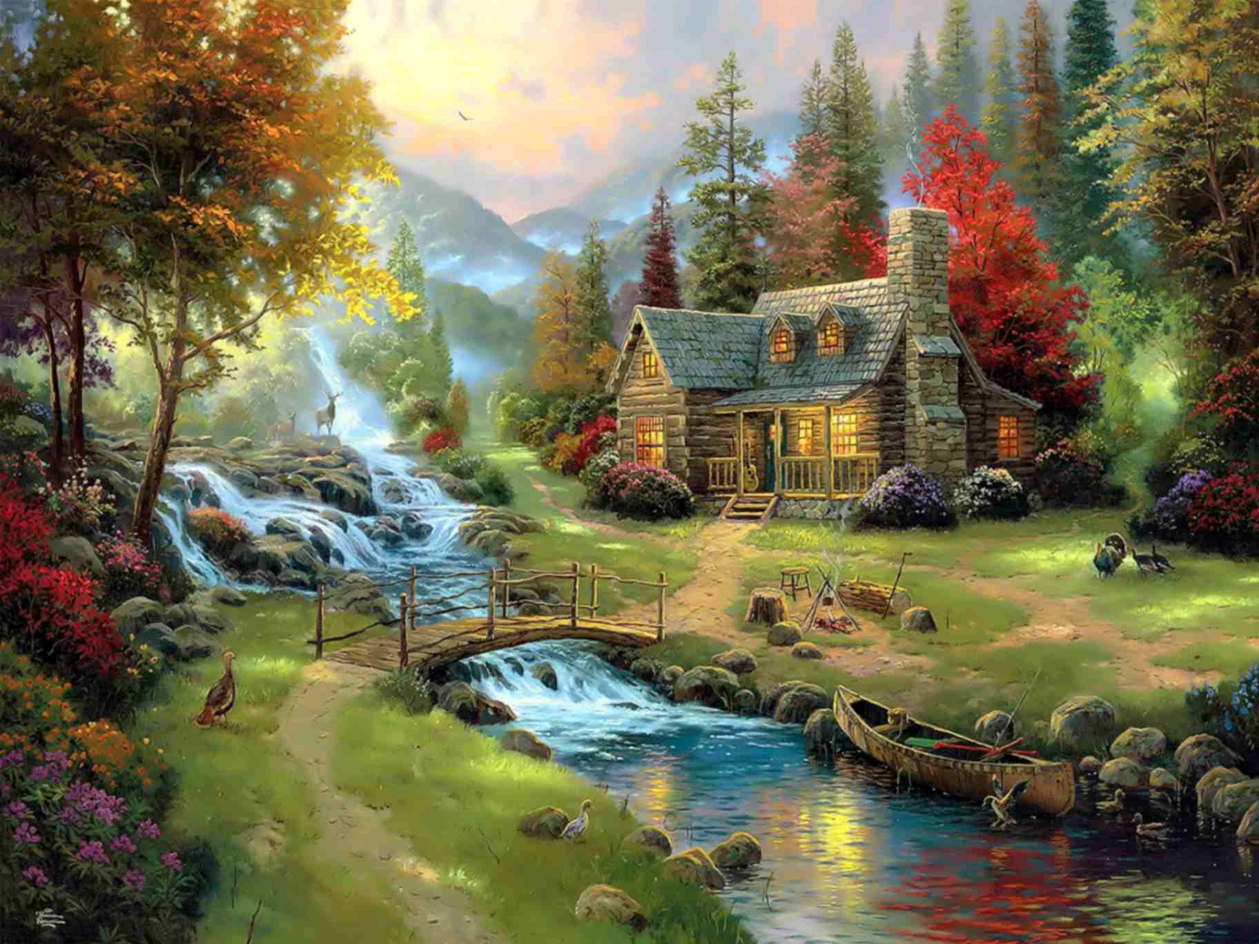 تابلوفرش چاپی طرح منظره کد 4241