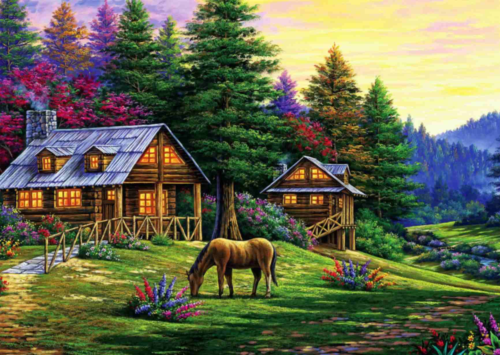 تابلوفرش چاپی طرح منظره کد 4545