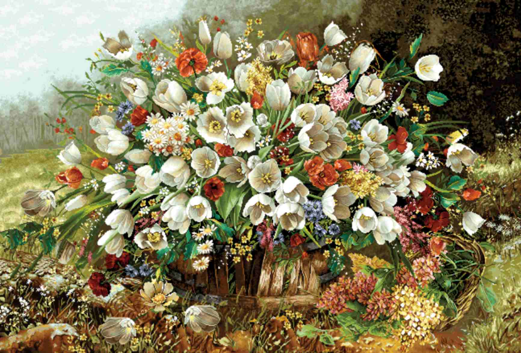 تابلوفرش چاپی طرح گلدان کد 5027