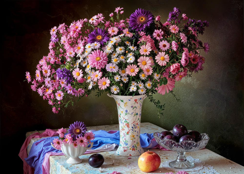 تابلوفرش چاپی طرح گلدان کد 5058