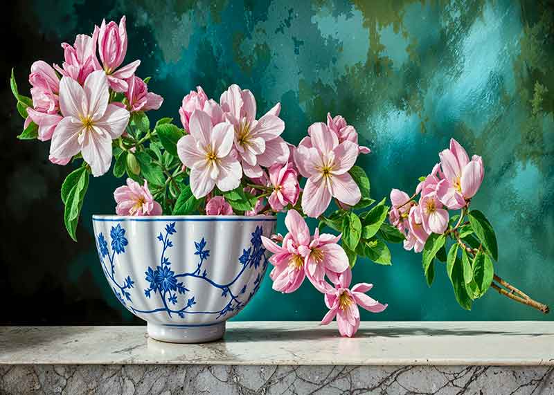 تابلوفرش چاپی طرح گلدان کد 5096