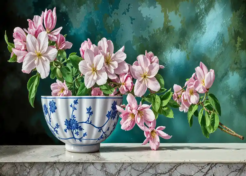 تابلوفرش چاپی طرح گلدان کد 5096