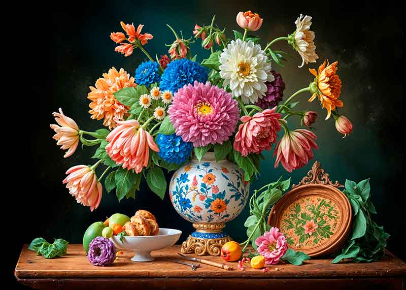 تابلوفرش چاپی طرح گلدان کد 5097