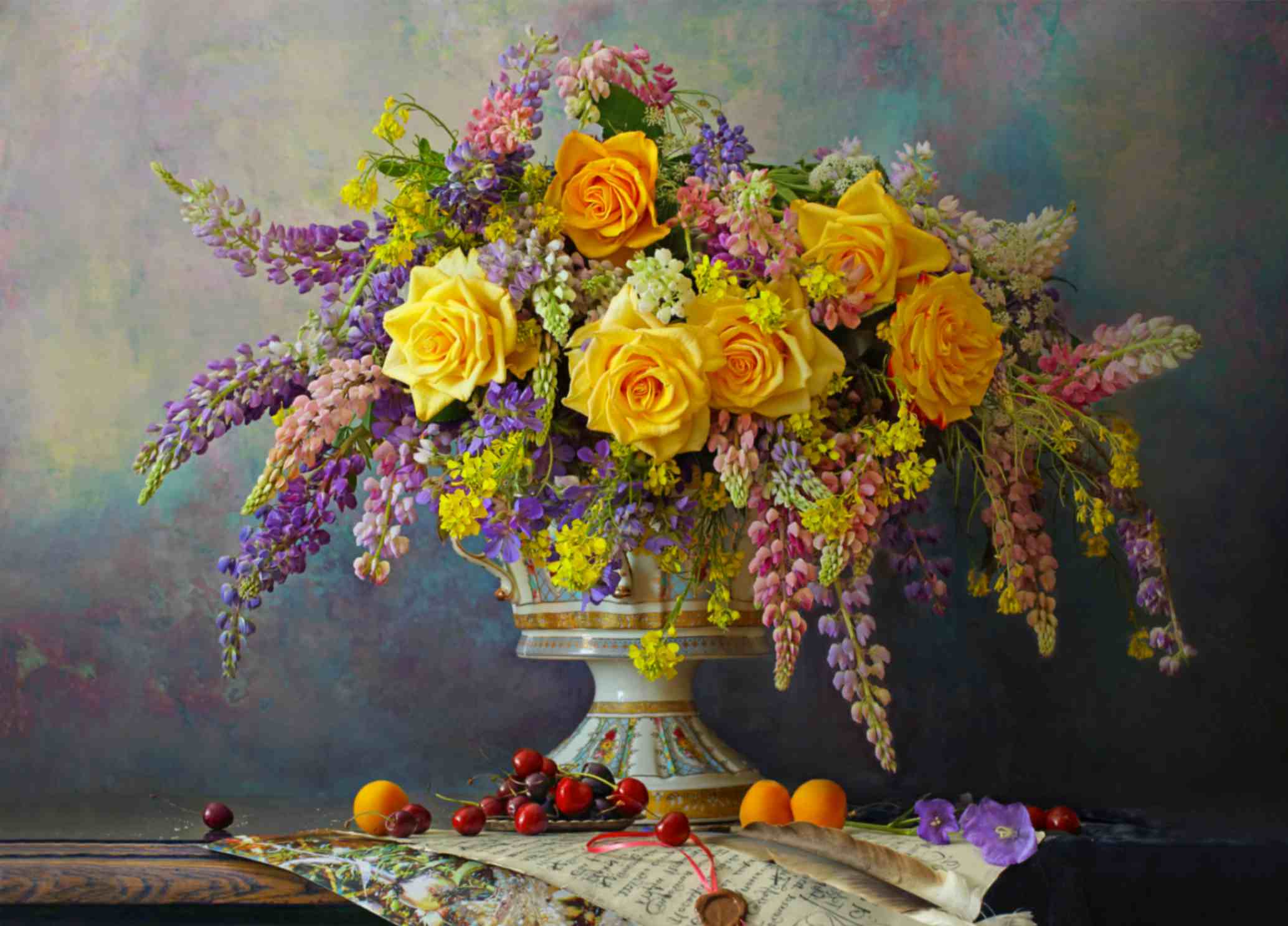 تابلوفرش چاپی طرح گلدان کد 5098