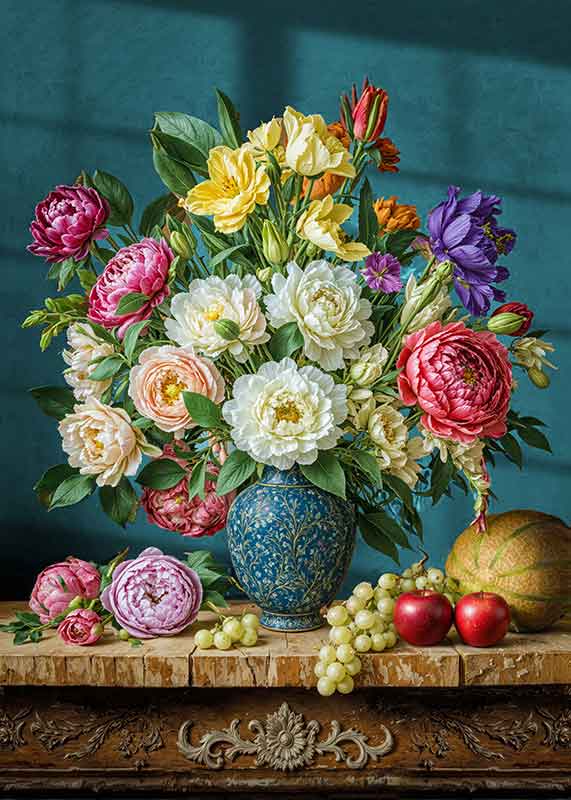 تابلوفرش چاپی طرح گلدان کد 5605