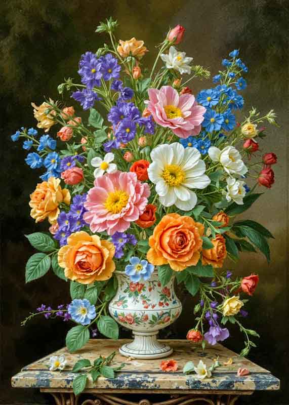 تابلوفرش چاپی طرح گلدان کد 5650